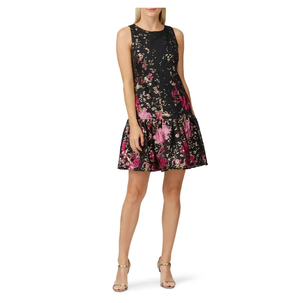 *NWT* MARCHESA NOTTE Black Metallic Shift Dress